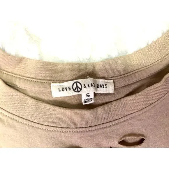 Women Small Wild West Distressed Crop Top | Love Peace & Lazy Days | Western - Picture 5 of 6